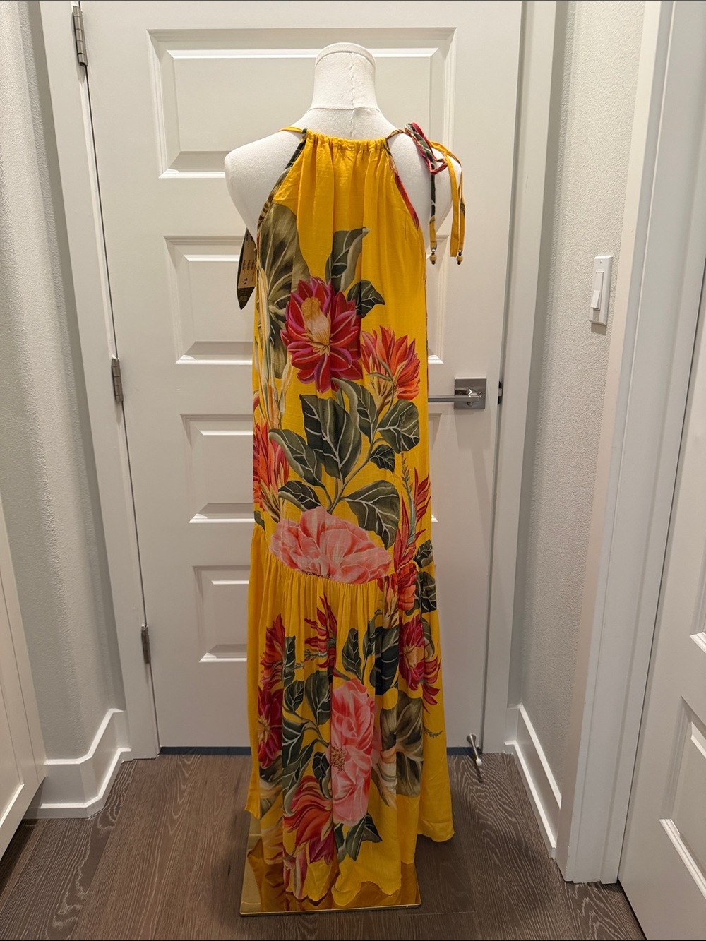 FARM Rio Yellow Solar Floral Maxi Dress Size S - Picture 10 of 10
